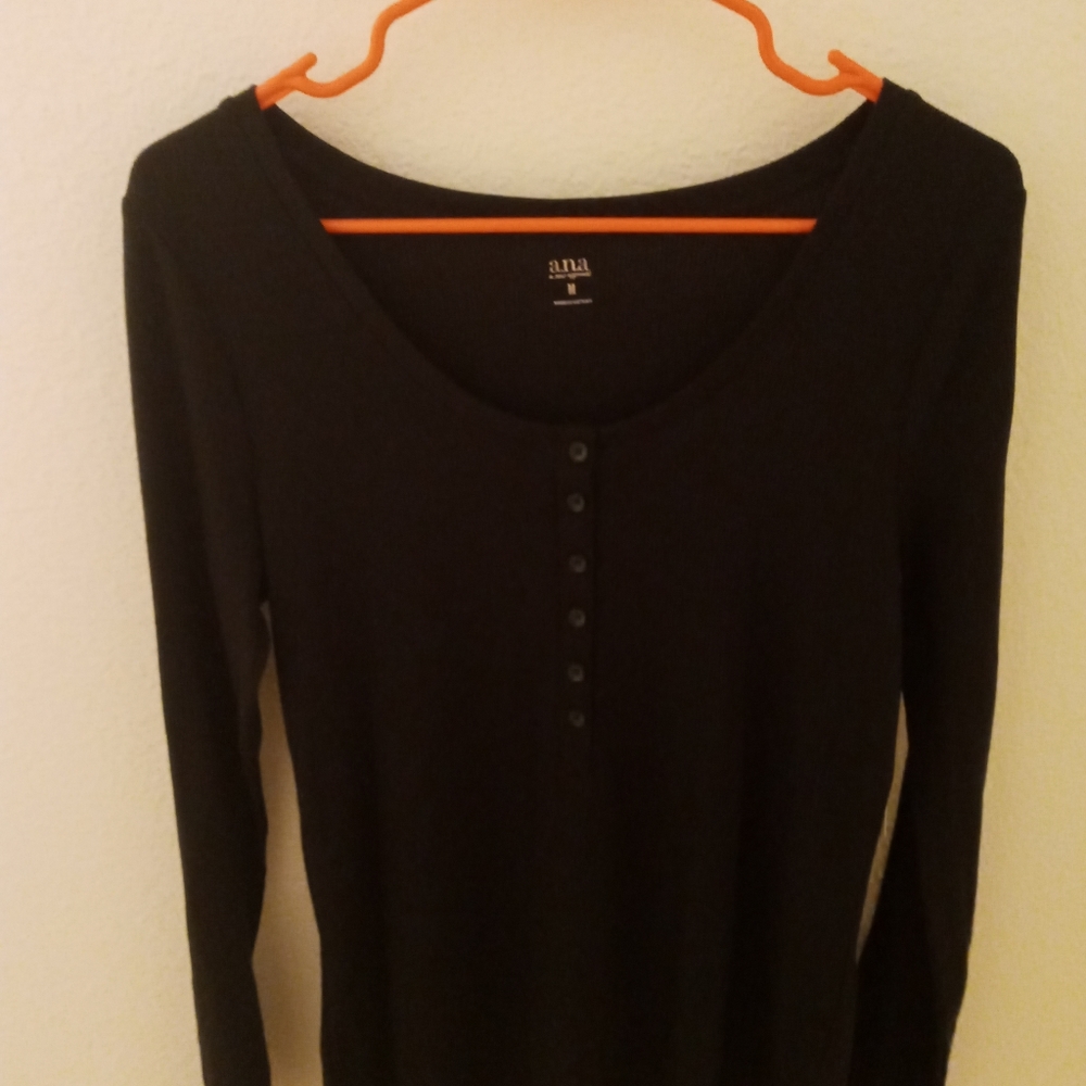 Half way button long sleeve